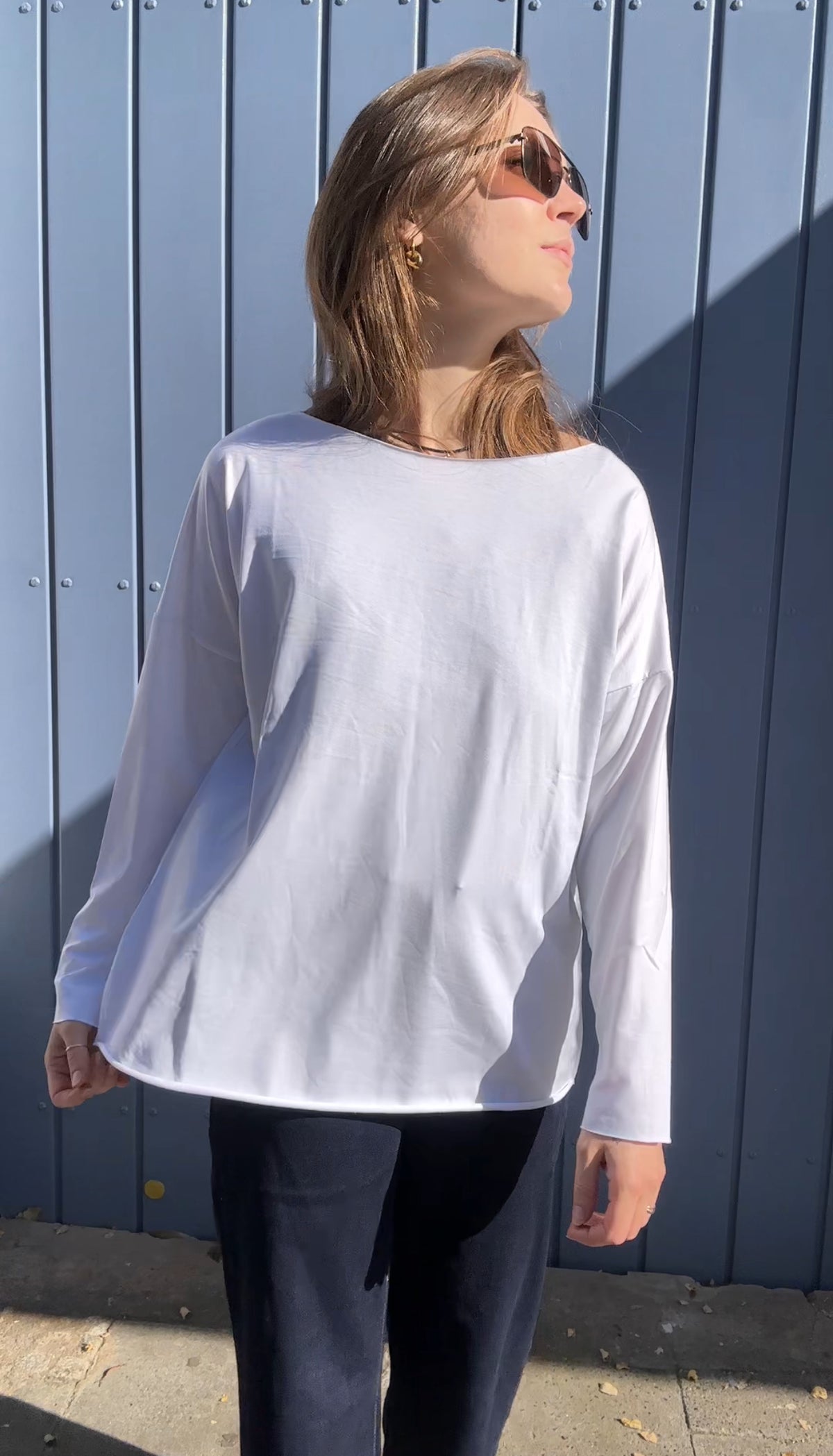 Basic Shirt Sandra in Weiss