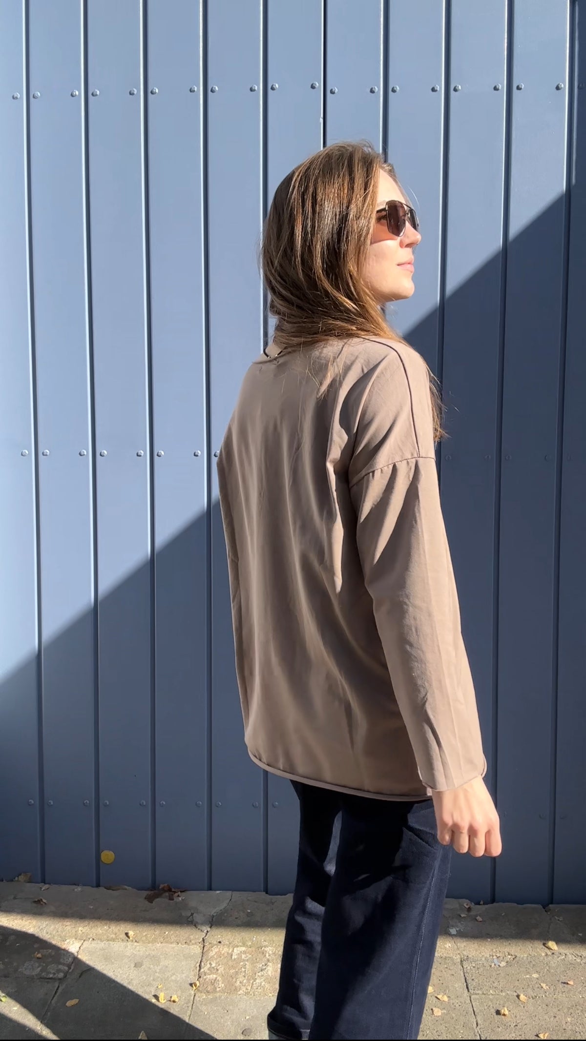 Basic Shirt Sandra in Taupe