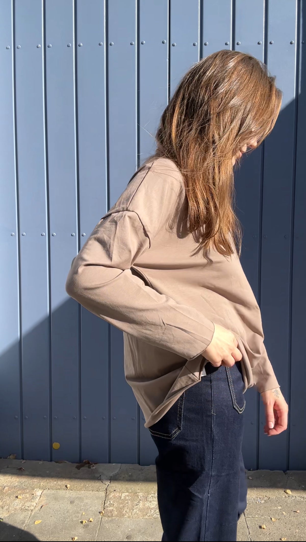 Basic Shirt Sandra in Taupe