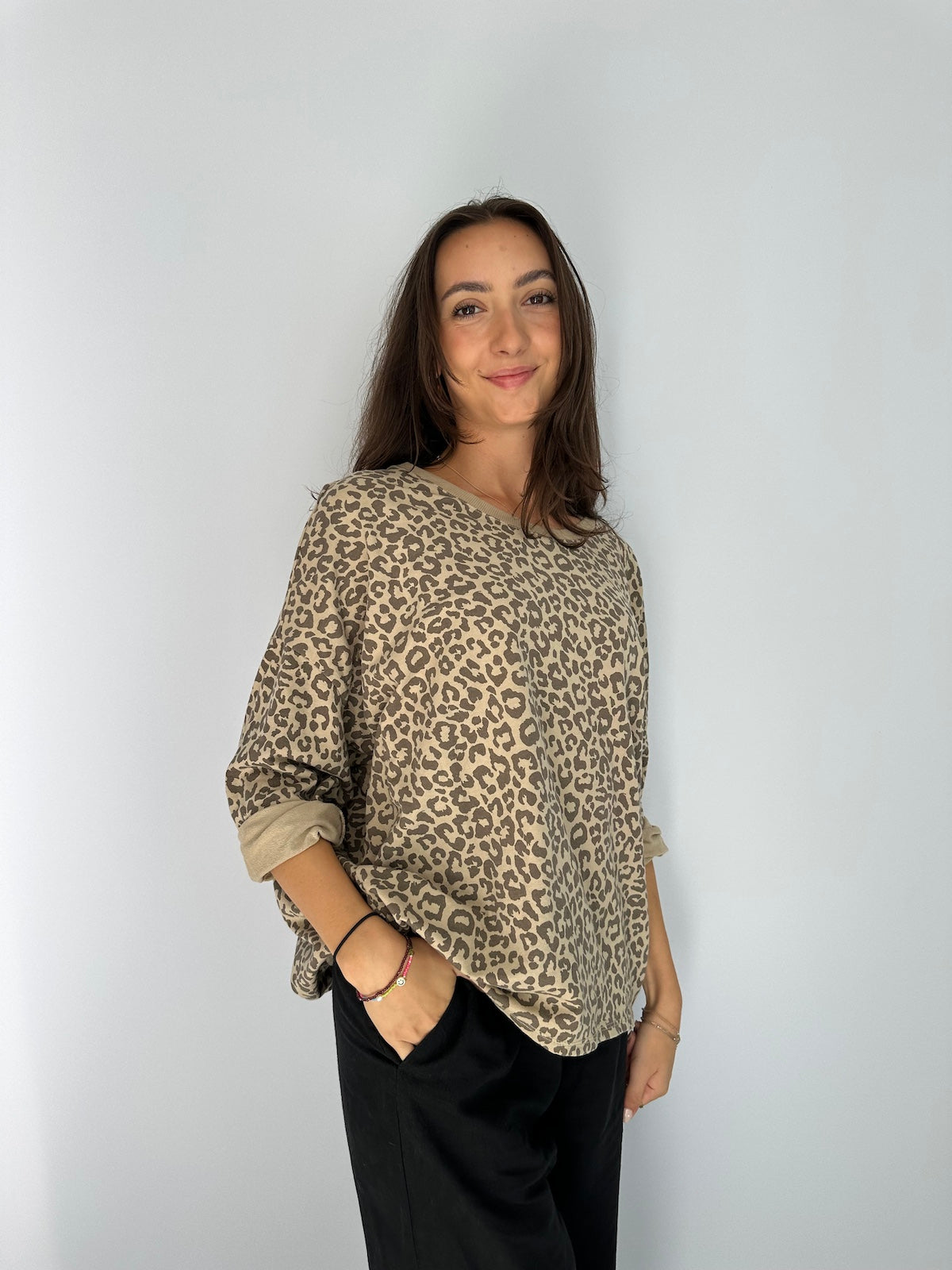 Sweatshirt Kate in Leo Schlamm