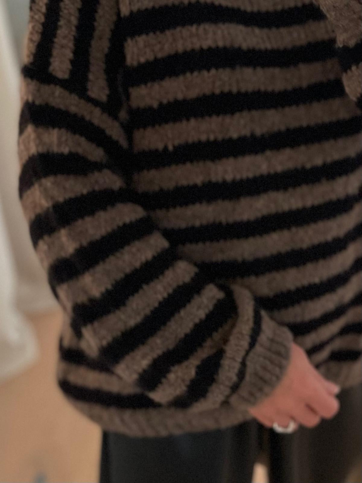 Pullover Lorena in Schwarz und Taupe