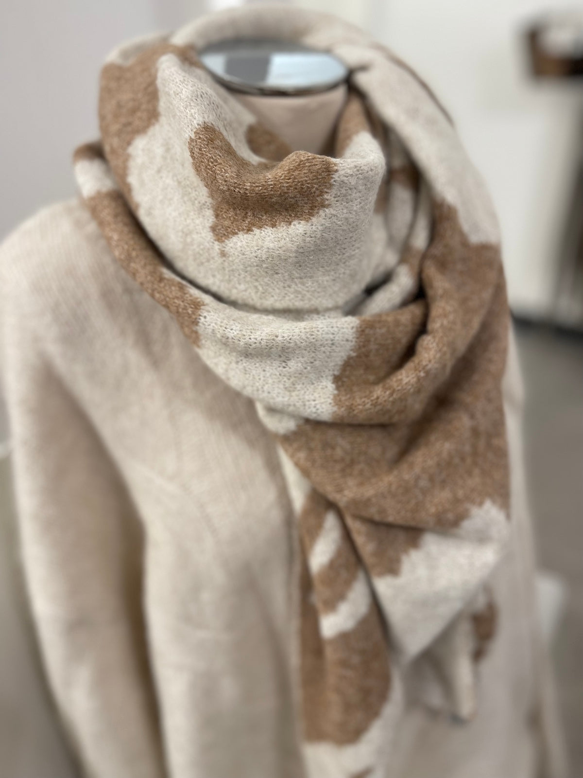 Dreiecks-Schal Mandy in Braun, Beigetönen