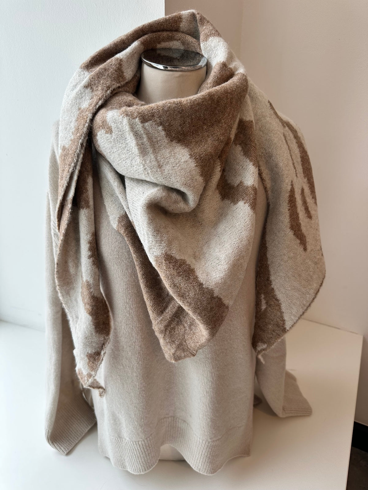 Dreiecks-Schal Mandy in Braun, Beigetönen