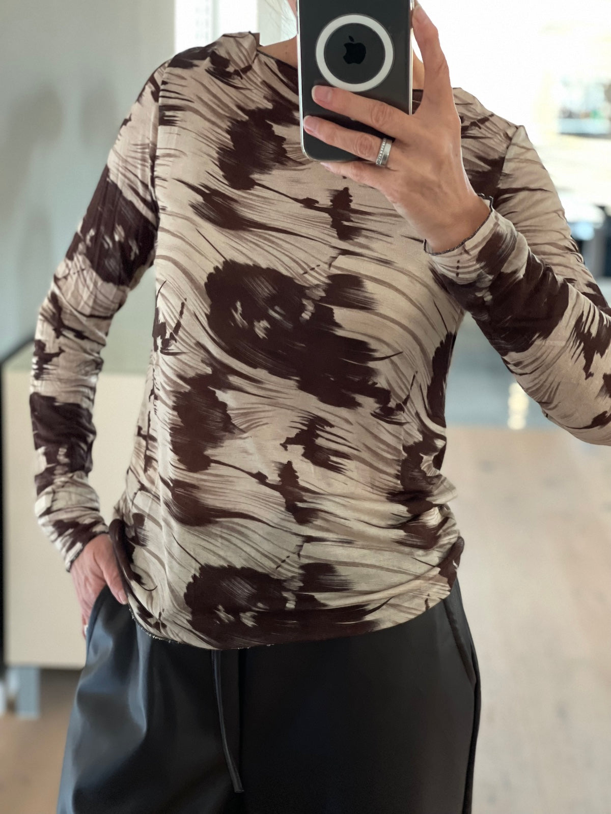 Shirt Hazel in Beige, Brauntönen