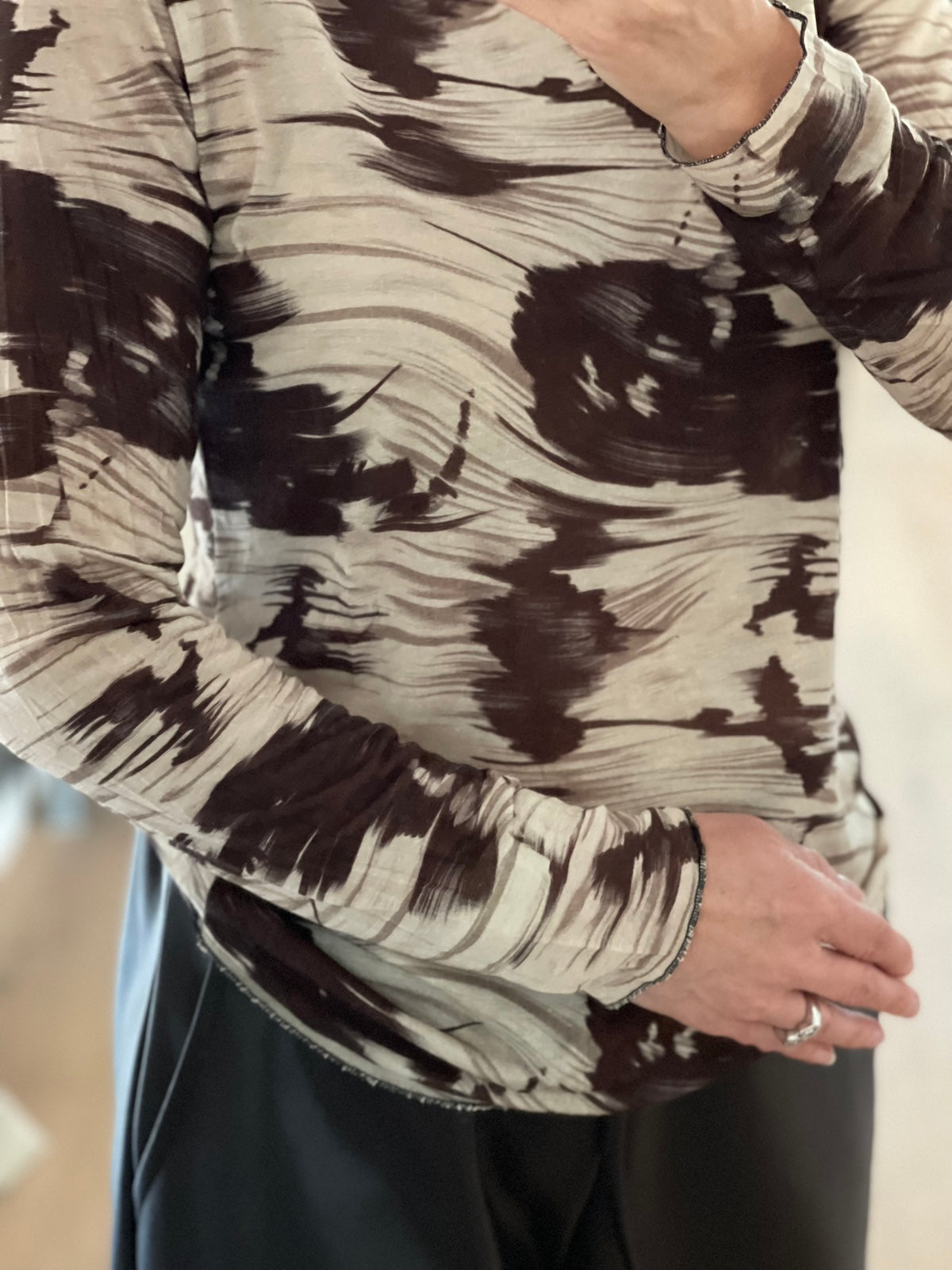 Shirt Hazel in Beige, Brauntönen