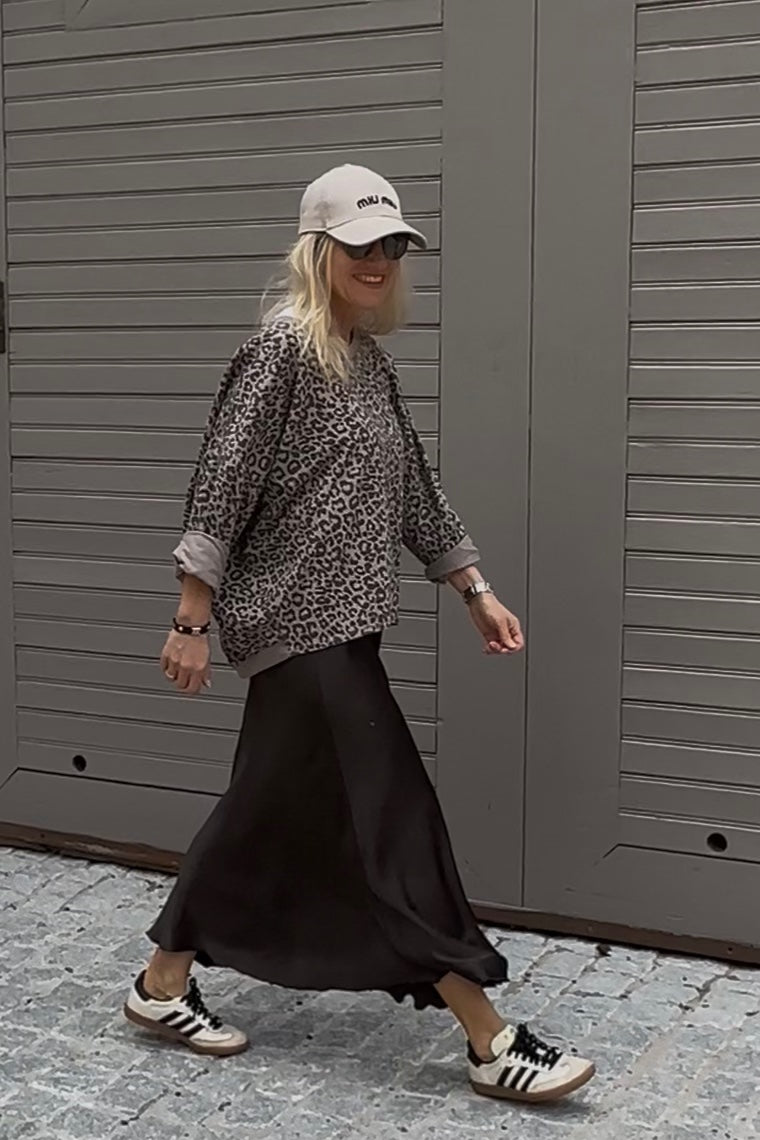 Sweatshirt Kate in Leo Taupe