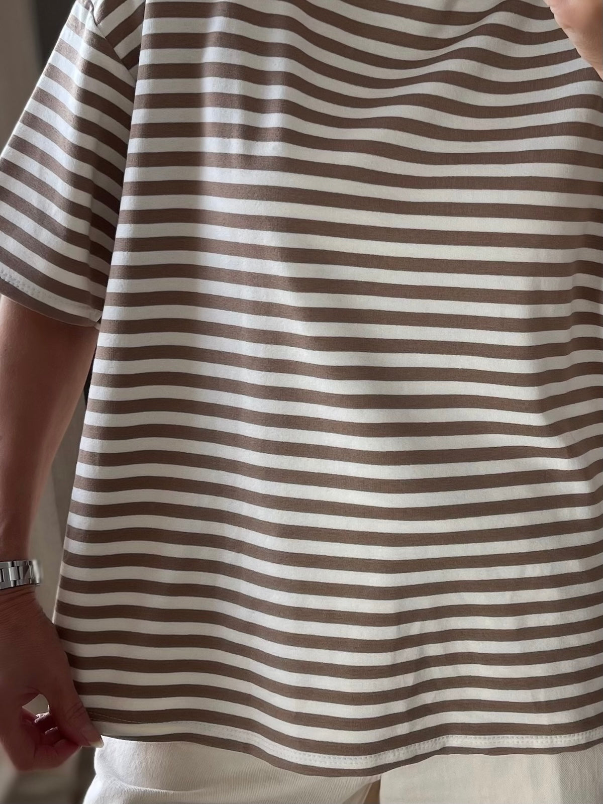 Shirt Nora in Zimt, Creme gestreift