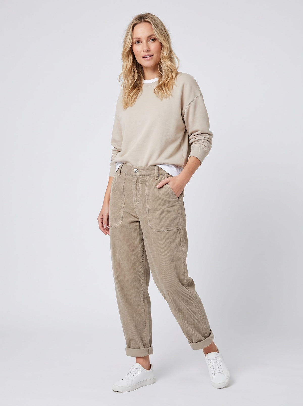 Cordhose Lenno in Greige