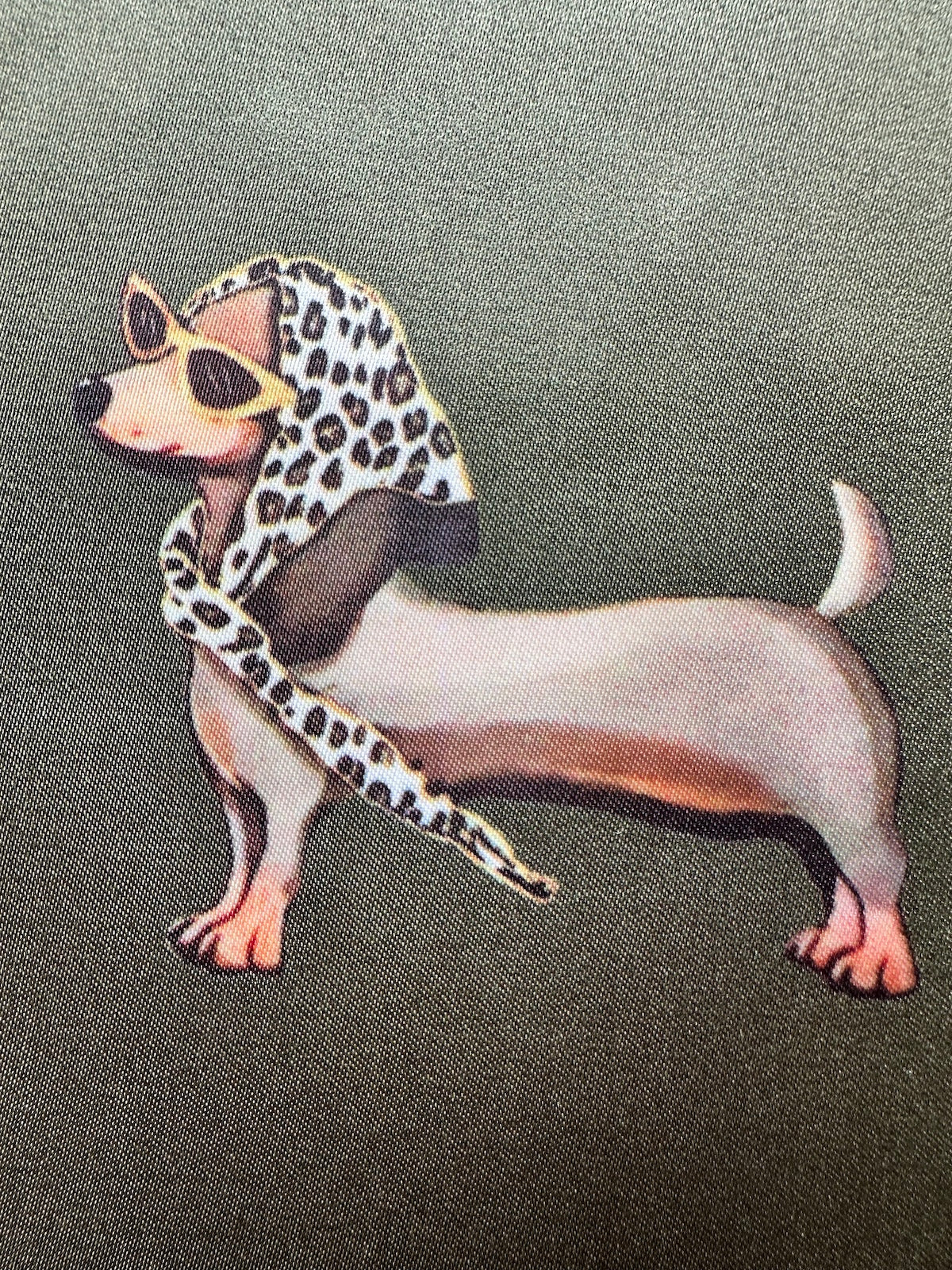 Bandana mit Dackel in Grün
