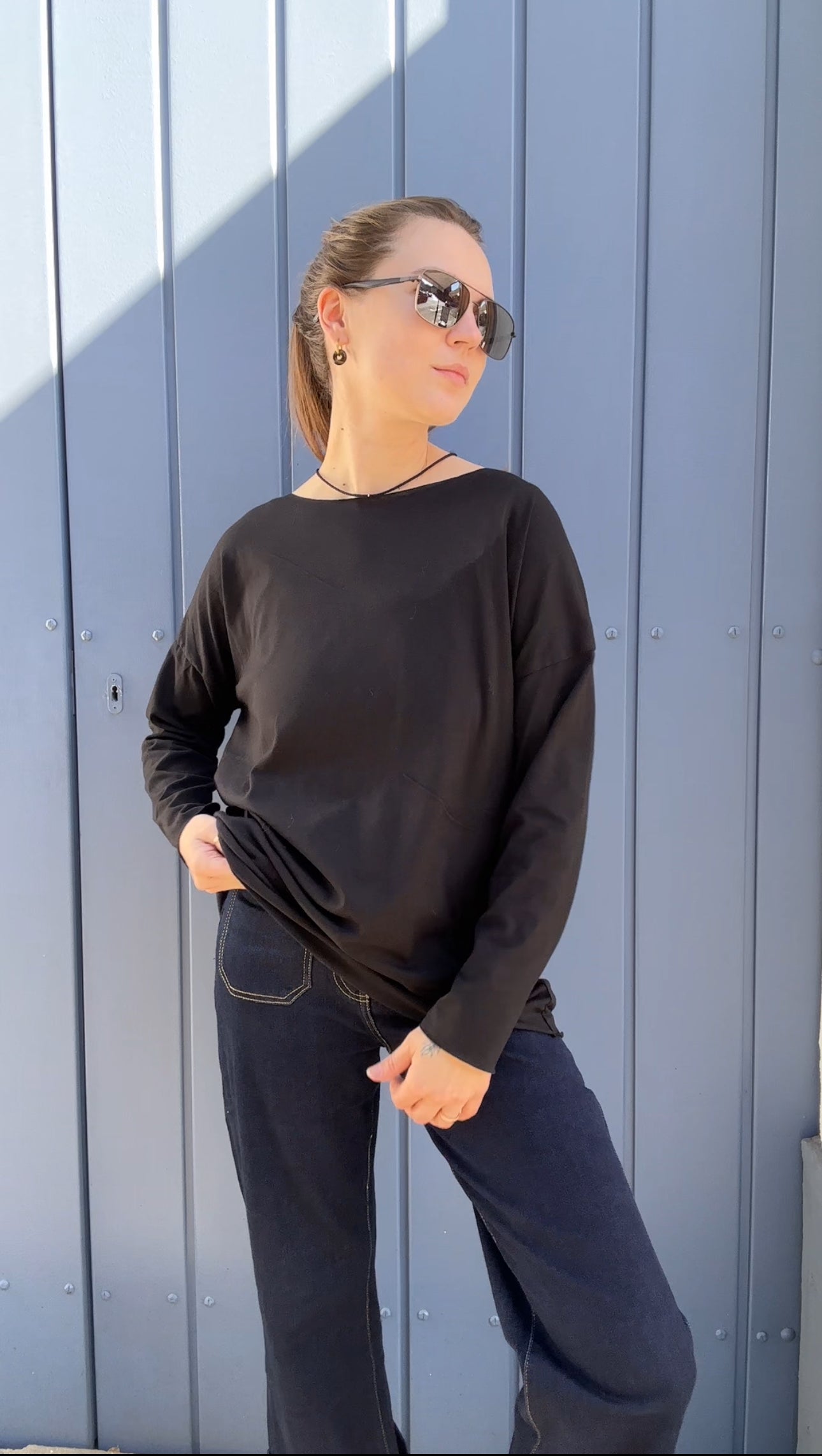 Basic Shirt Sandra Nr. 5 in Schwarz