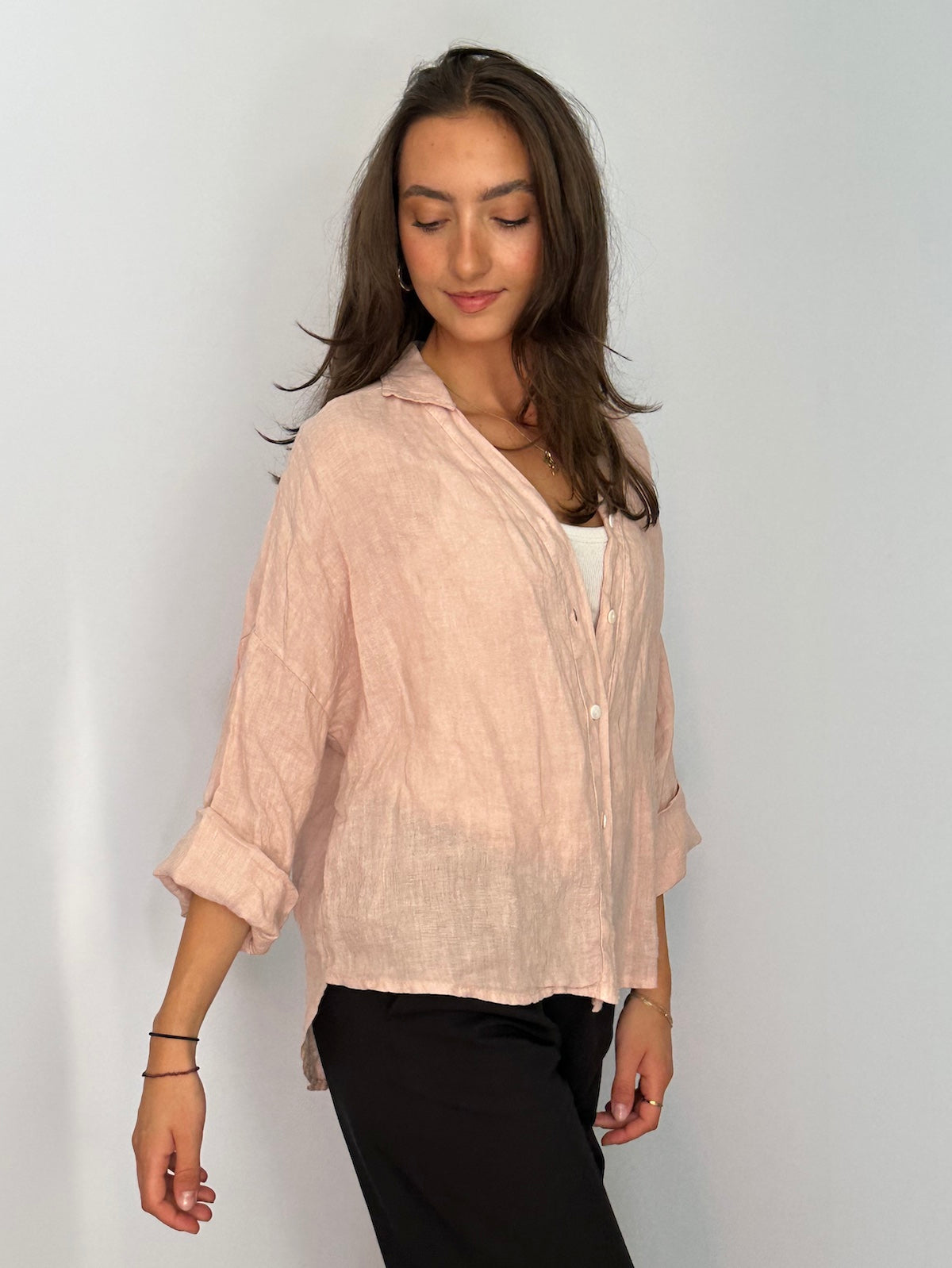 Bluse Aria in Leinen in Rose