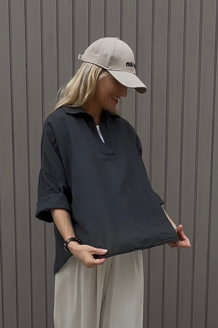 Bluse Resi in der Farbe Asphalt