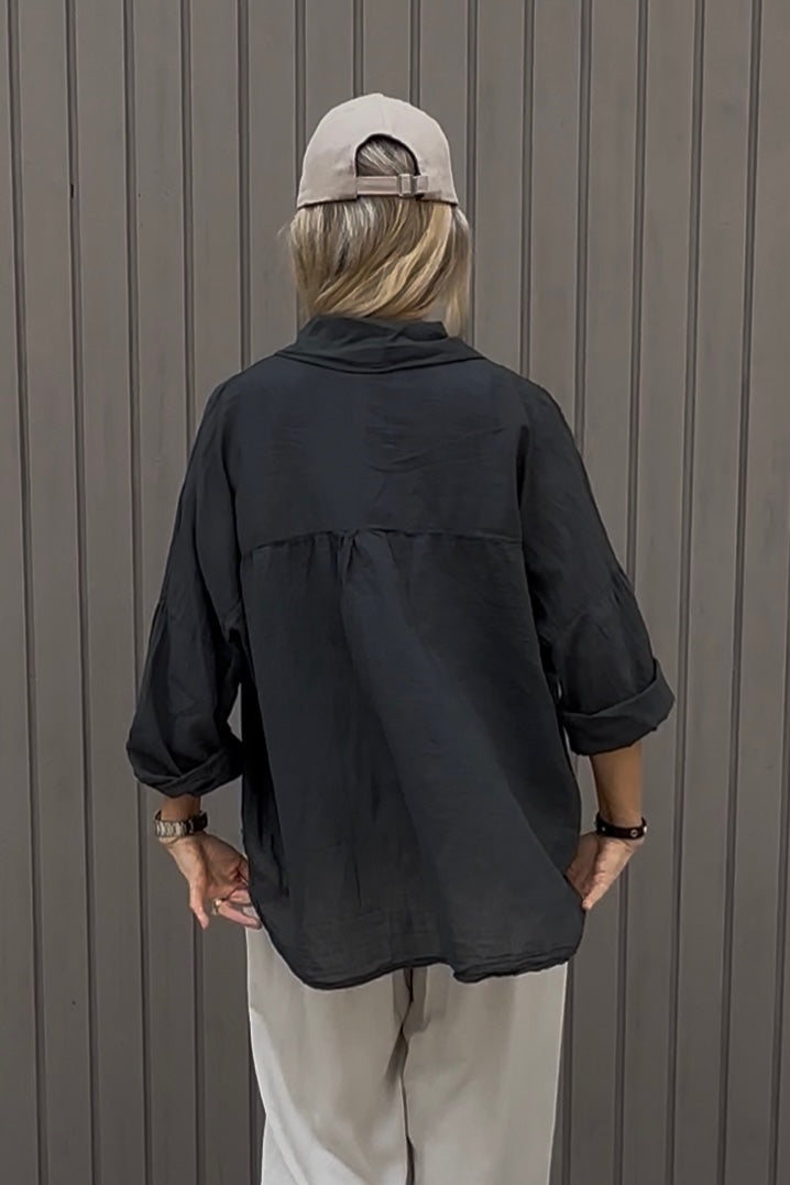 Bluse Resi in der Farbe Asphalt