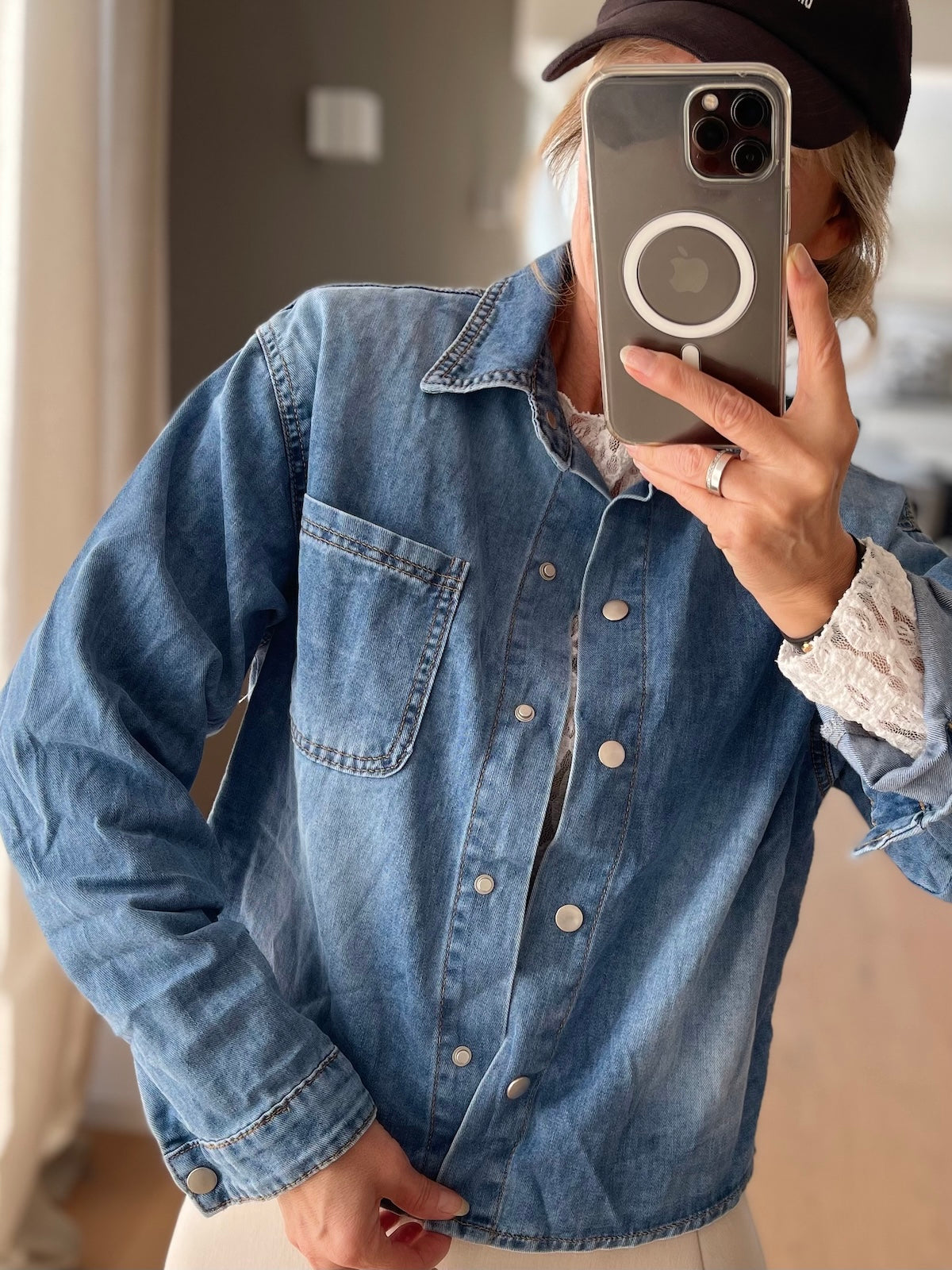 Jeansbluse Jeani in Jeansblau