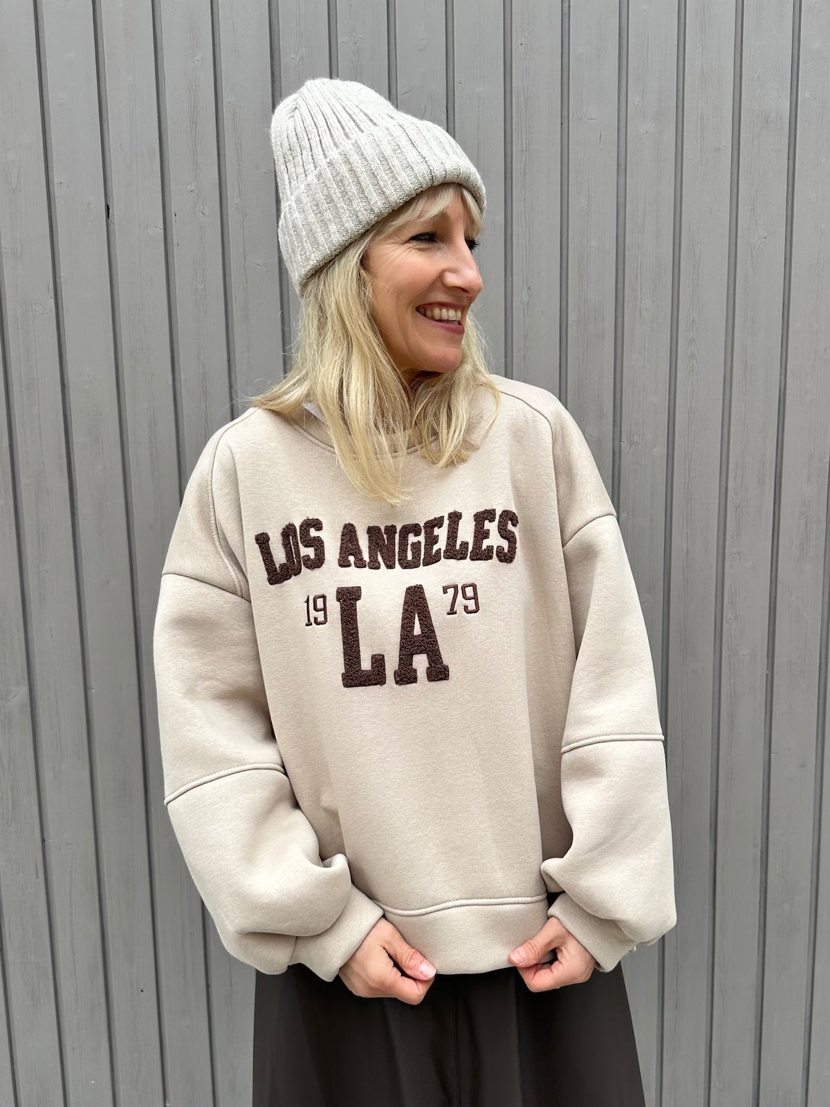 Sweatshirt Los Angeles in Beige