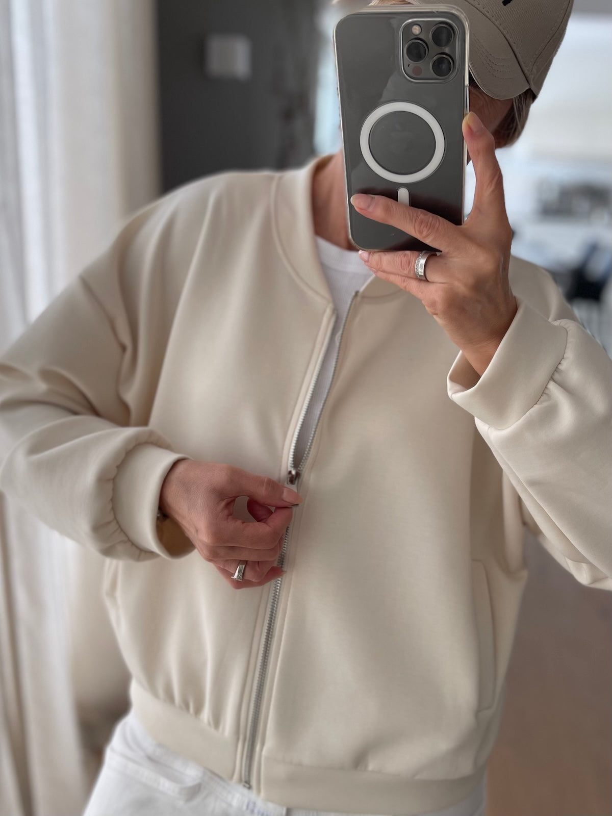 Jacke Candy in Creme im Bomberstyle